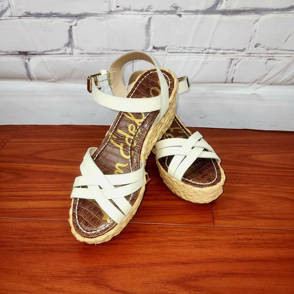 Sam Edelman Darline Braided Leather Platform Wedge Sandal Size 9 Summer bohochic
